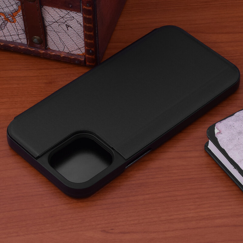 Husa iPhone 12 Pro Max Flip Standing Cover - Negru