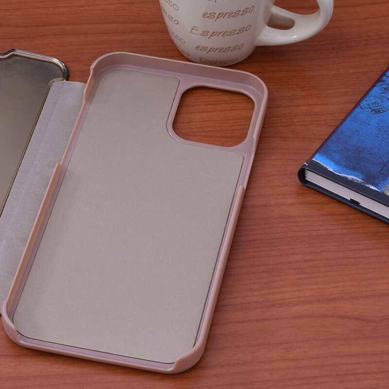 Husa iPhone 12 Pro Max Flip Standing Cover - Auriu