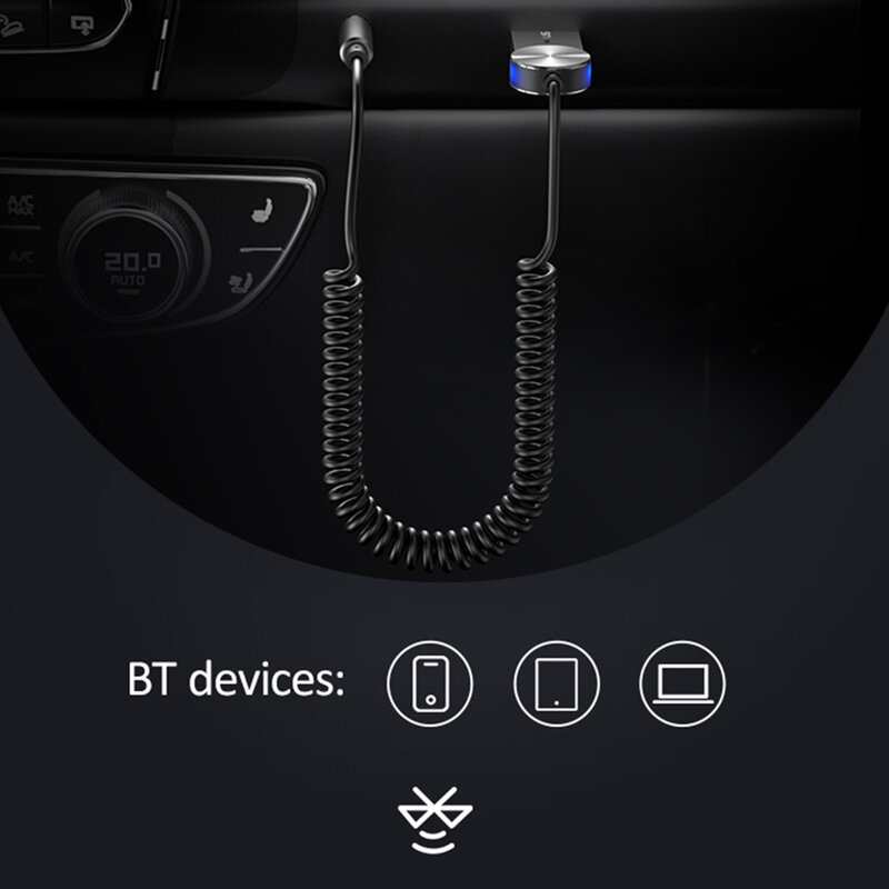 Receptor audio Usams, transmitator auto wireless, USB, Jack 3.5mm, negru, US-SJ464