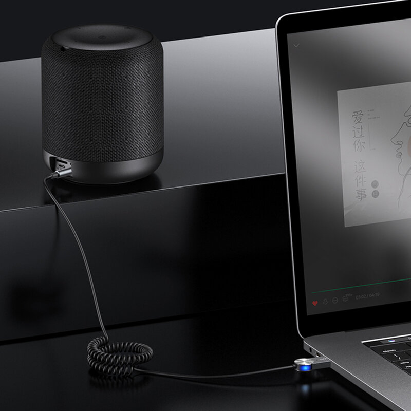 Receptor audio Usams, transmitator auto wireless, USB, Jack 3.5mm, negru, US-SJ464