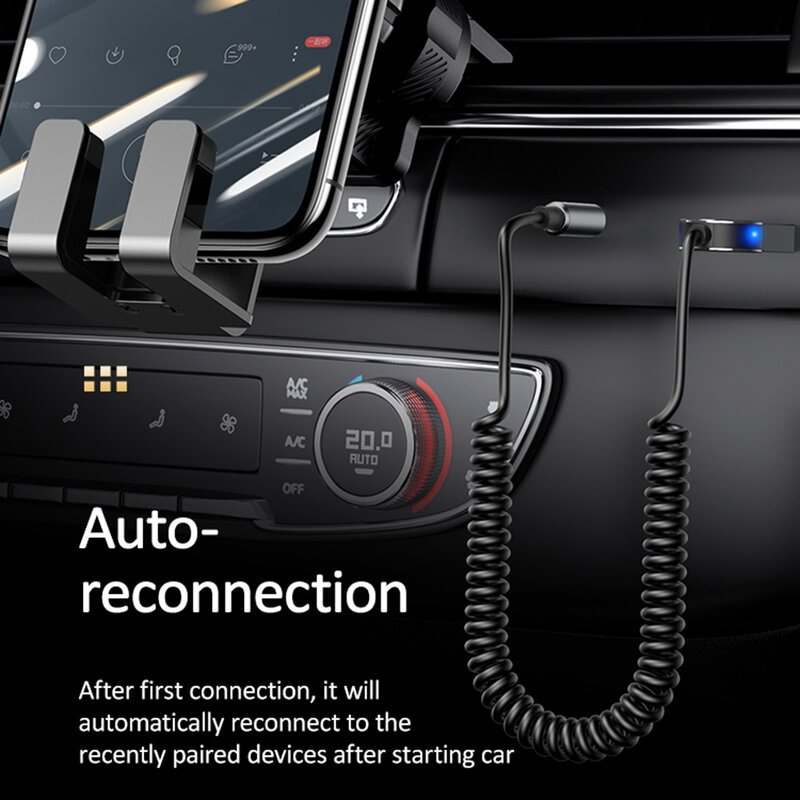 Receptor audio Usams, transmitator auto wireless, USB, Jack 3.5mm, negru, US-SJ464