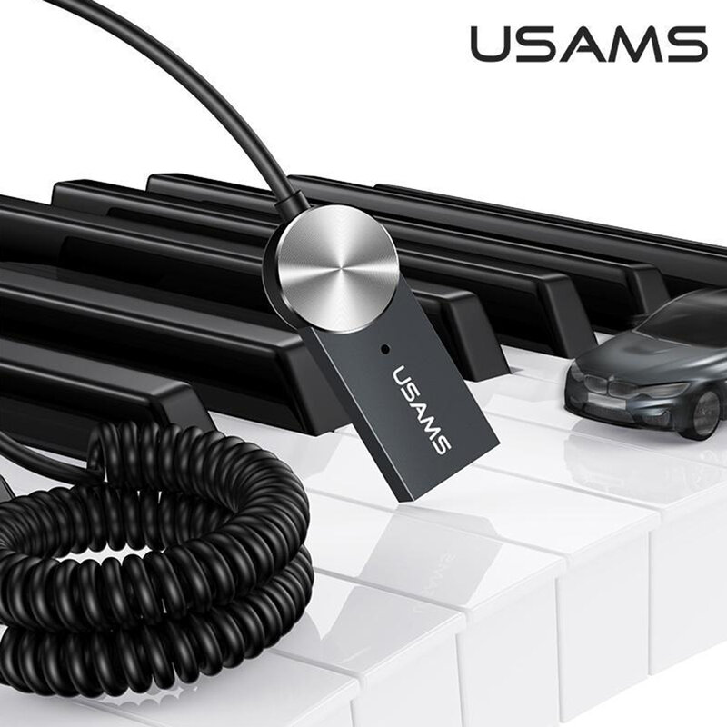 Receptor audio Usams, transmitator auto wireless, USB, Jack 3.5mm, negru, US-SJ464