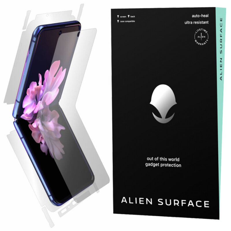 Folie 360° Samsung Galaxy Z Flip Alien Surface ecran, spate, laterale, camera - Clear