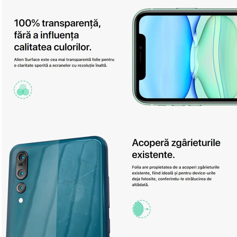 Folie 360° Samsung Galaxy S9 Alien Surface ecran, spate, laterale, camera - Clear