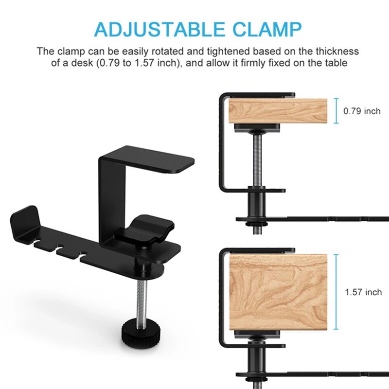 Suport birou multifunctional, organizator casti, cabluri, Techsuit