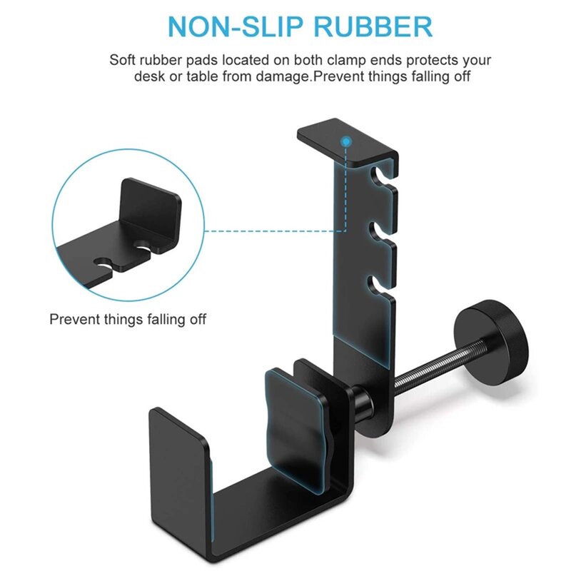 Suport birou multifunctional, organizator casti, cabluri, Techsuit