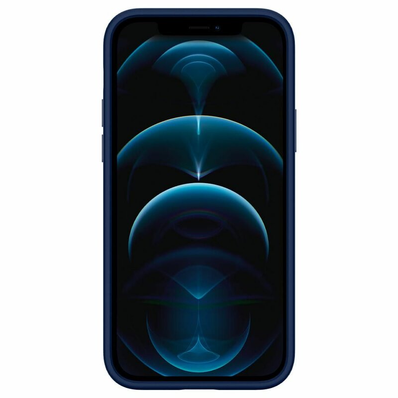 Husa iPhone 12 Pro Spigen Ciel by Cyrill Leather Brick - Albastru Inchis