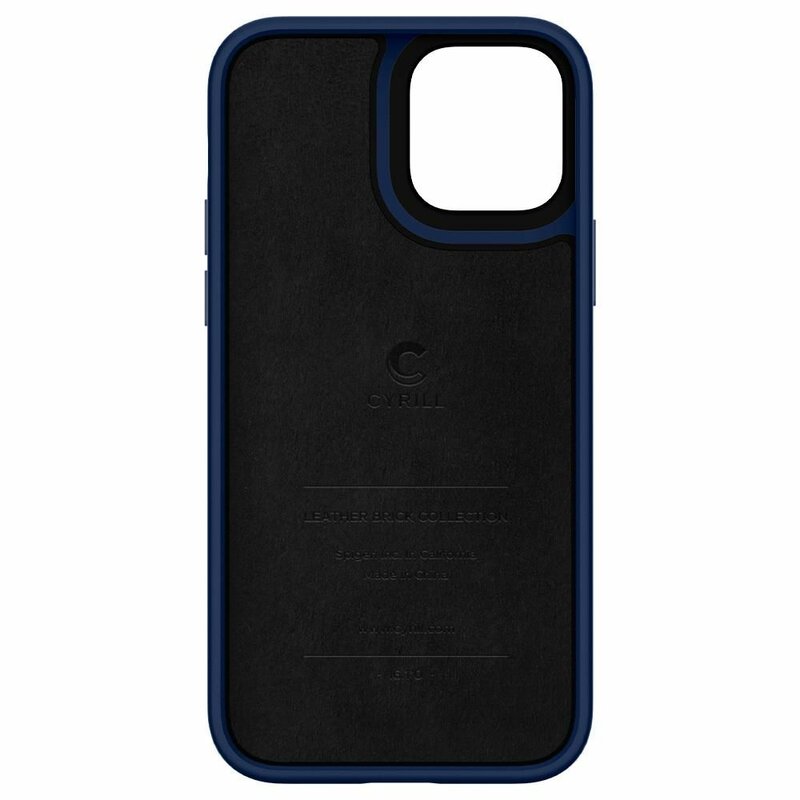 Husa iPhone 12 Pro Spigen Ciel by Cyrill Leather Brick - Albastru Inchis