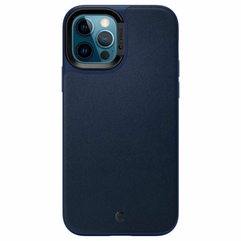 Husa iPhone 12 Pro Spigen Ciel by Cyrill Leather Brick - Albastru Inchis