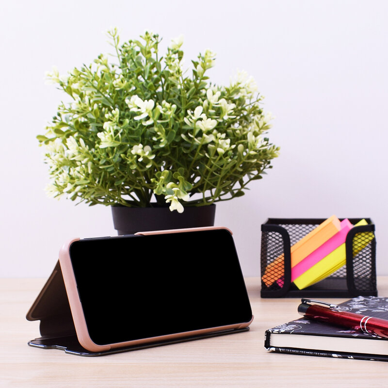 Husa iPhone 12 Pro Flip Standing Cover - Auriu