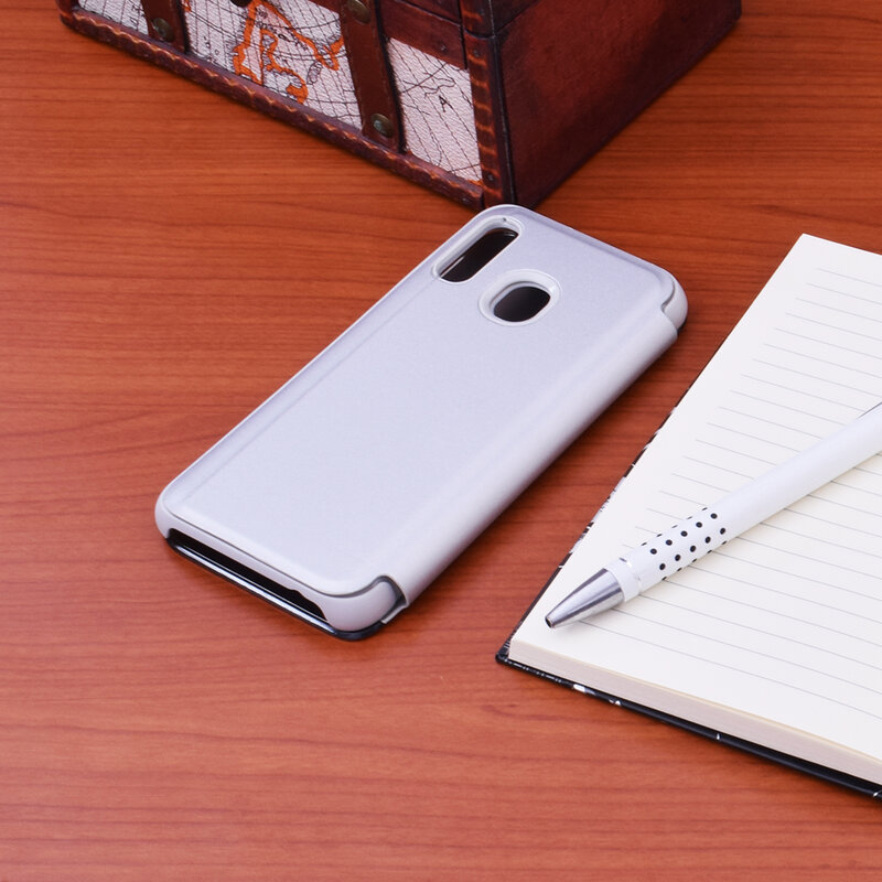 Husa Samsung Galaxy A40 Flip Standing Cover - Silver