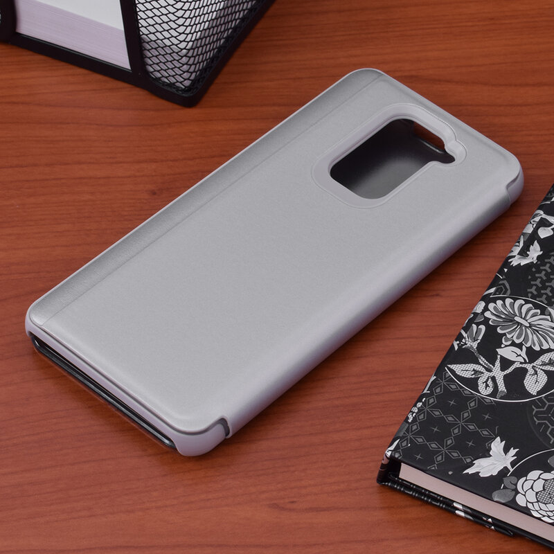 Husa Xiaomi Redmi Note 9 Flip Standing Cover - Silver
