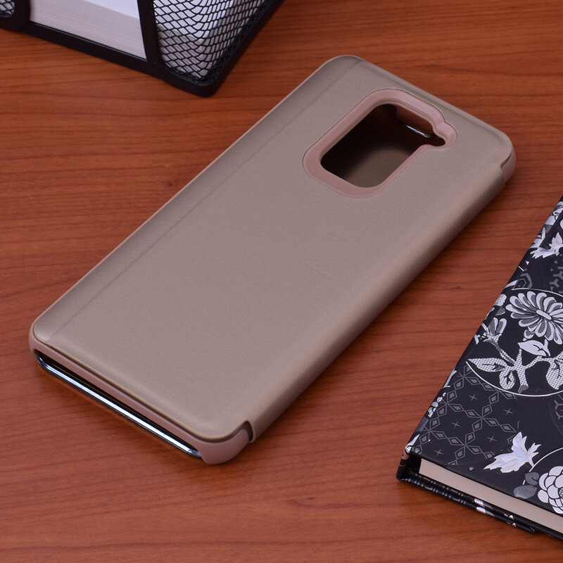 Husa Xiaomi Redmi Note 9 Flip Standing Cover - Auriu