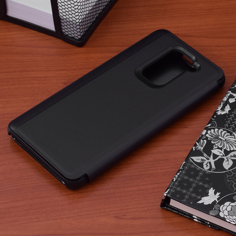 Husa Xiaomi Redmi Note 9 Flip Standing Cover - Negru