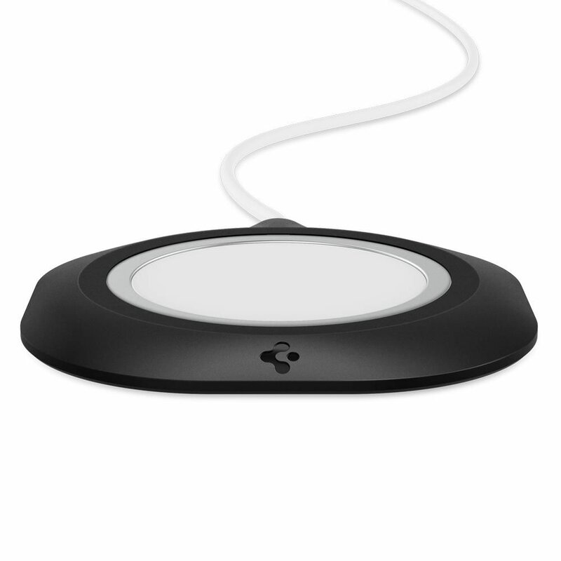 Husa incarcator iPhone 12 wireless MagSafe Spigen, antialunecare, negru