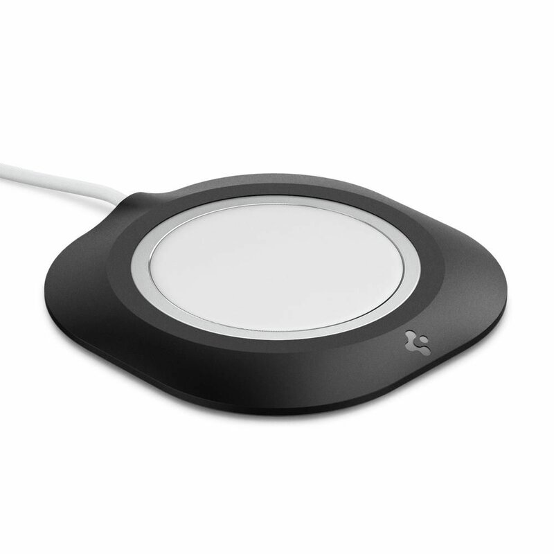 Husa incarcator iPhone 12 wireless MagSafe Spigen, antialunecare, negru