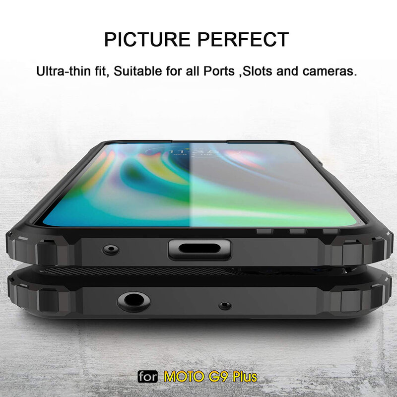 Husa Motorola Moto G9 Plus Techsuit Hybrid Armor, negru