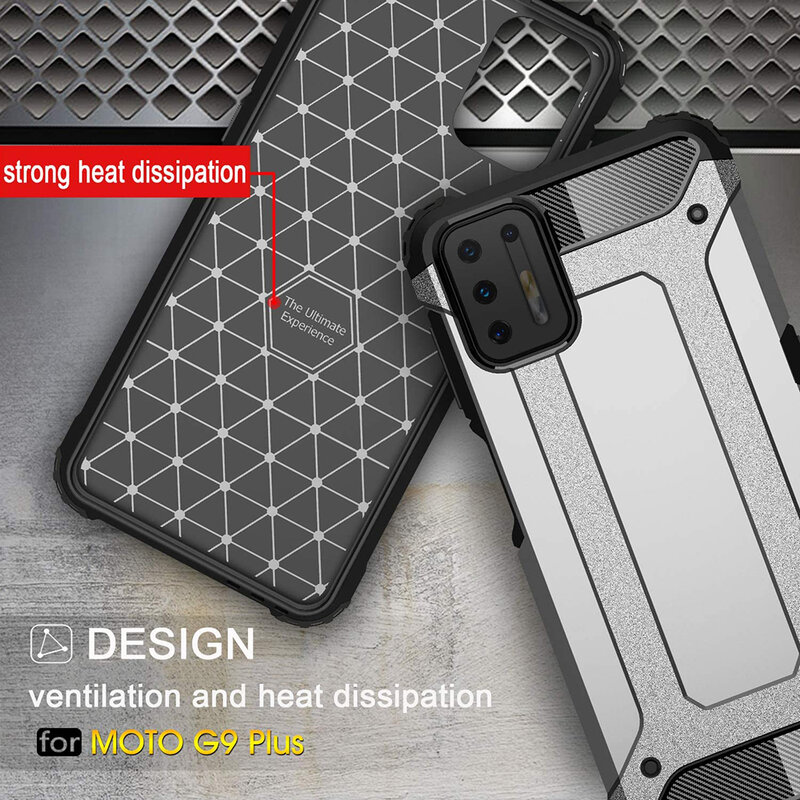 Husa Motorola Moto G9 Plus Techsuit Hybrid Armor, negru