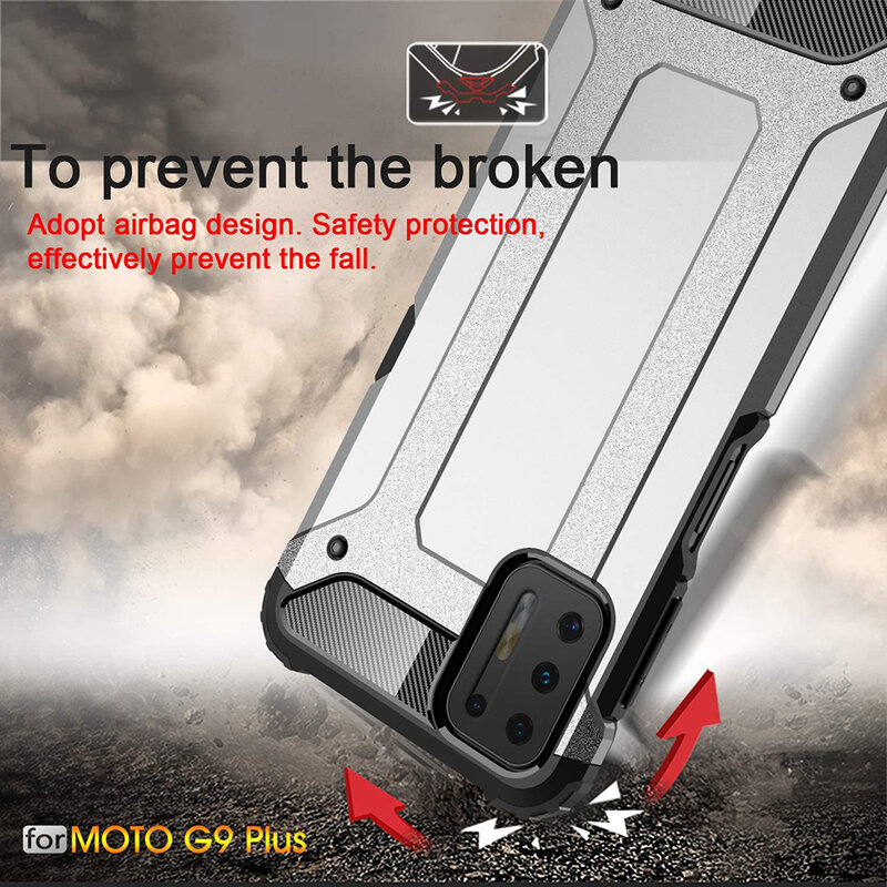 Husa Motorola Moto G9 Plus Techsuit Hybrid Armor, negru