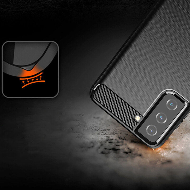 Husa Samsung Galaxy S21 Plus 5G Techsuit Carbon Silicone, negru