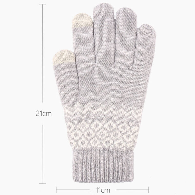 Manusi touchscreen dama Techsuit Knitting, lana, gri, ST0003