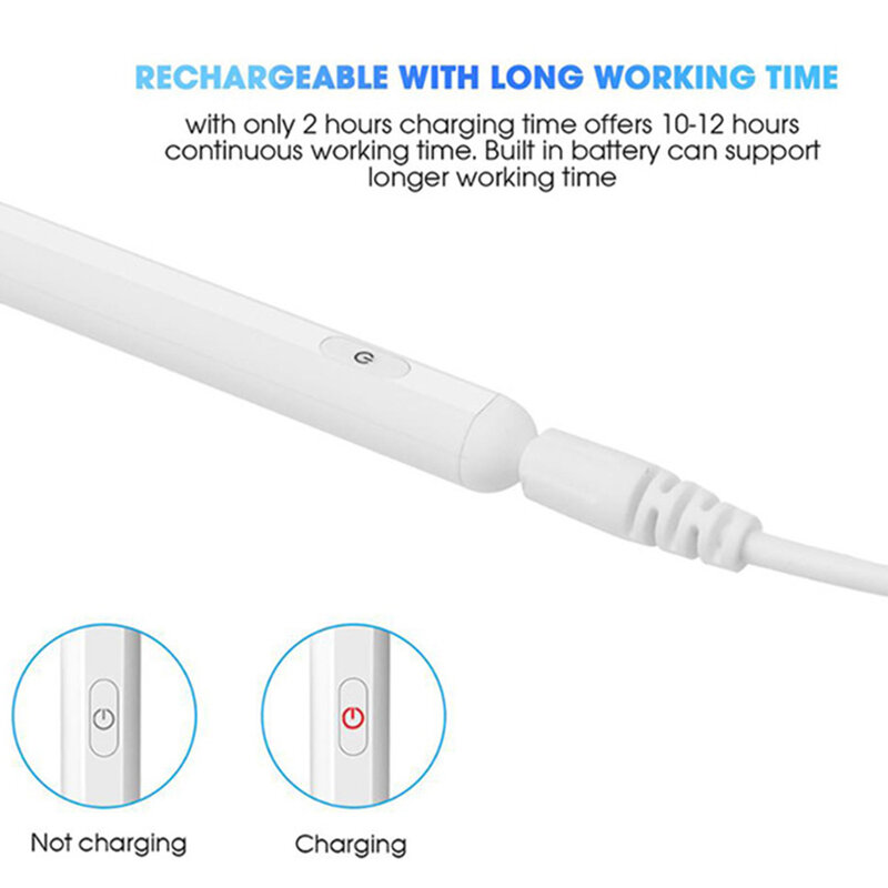 Stylus pen activ Techsuit, iOS, Android, Windows, cablu de incarcare, alb, P3