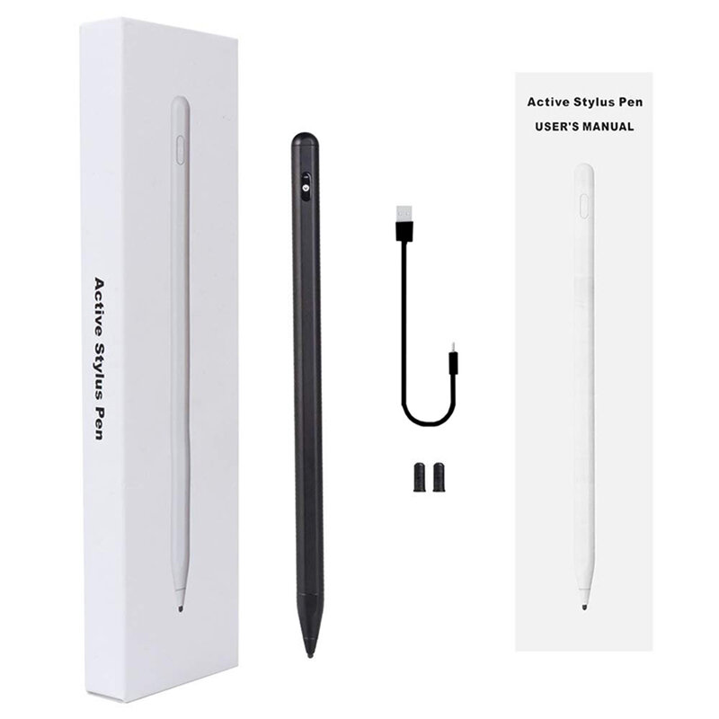 Stylus pen activ Techsuit, iOS, Android, Windows, cablu de incarcare, negru, P3