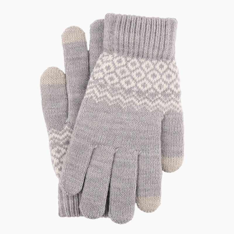 Manusi touchscreen dama Mobster Knitting, lana, gri, ST0003