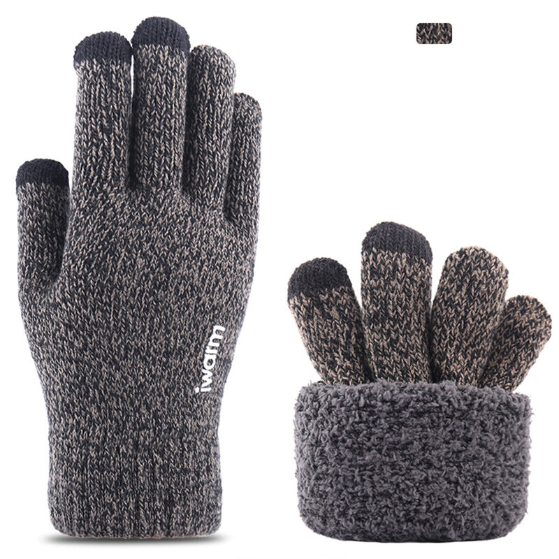 Manusi touchscreen unisex iWarm, lana, gri, ST0005