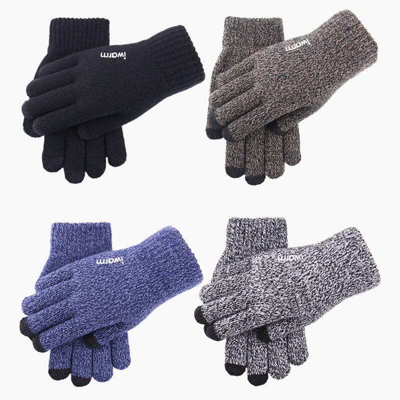 Manusi touchscreen unisex iWarm, lana, gri, ST0005