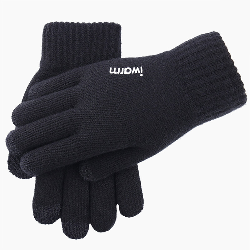Manusi touchscreen unisex iWarm, lana, negru, ST0005