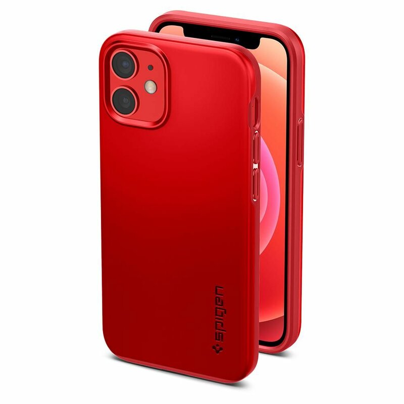 Husa iPhone 12 mini Spigen Thin Fit - Rosu