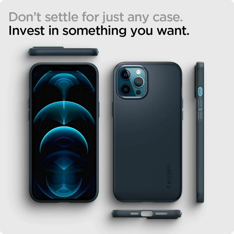 Husa iPhone 12 Pro Max Spigen Thin Fit - Metal Slate