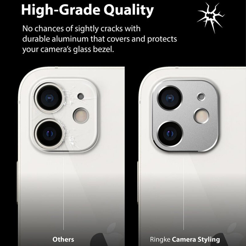 Protectie camera iPhone 12 mini Ringke Camera Styling, argintiu