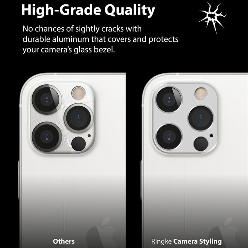 Protectie camera iPhone 12 Pro Ringke Camera Styling, argintiu