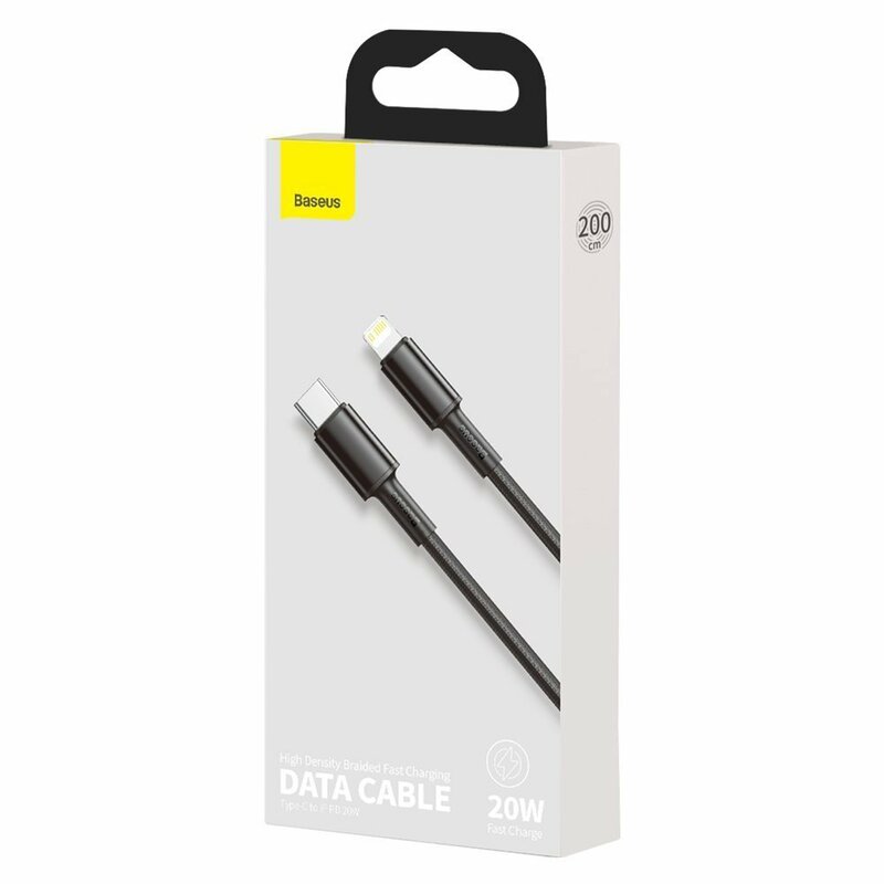 Cablu de date Baseus, Type-C la Lightning, PD 20W, 2m, negru, CATLGD-A01