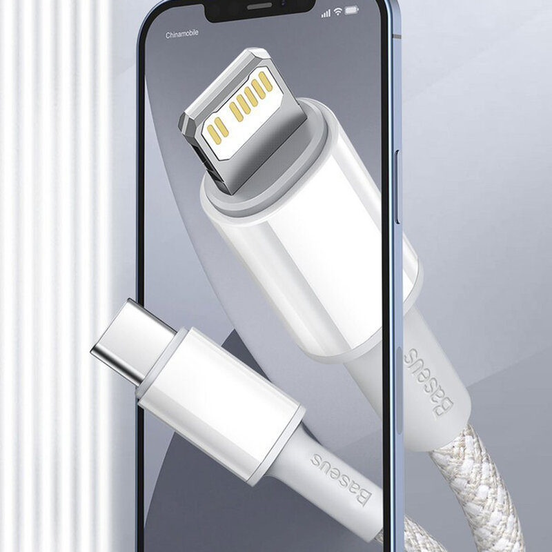 Cablu de date Baseus, Type-C la Lightning, PD 20W, 2m, alb, CATLGD-A02
