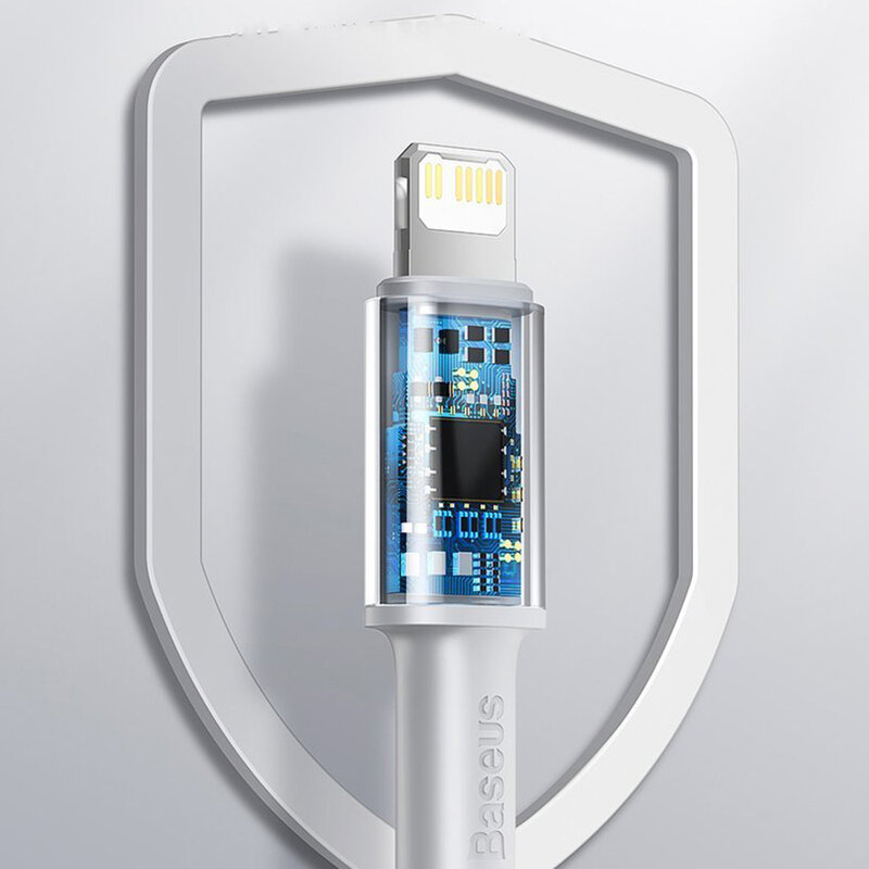 Cablu de date Baseus, Type-C la Lightning, PD 20W, 2m, alb, CATLGD-A02