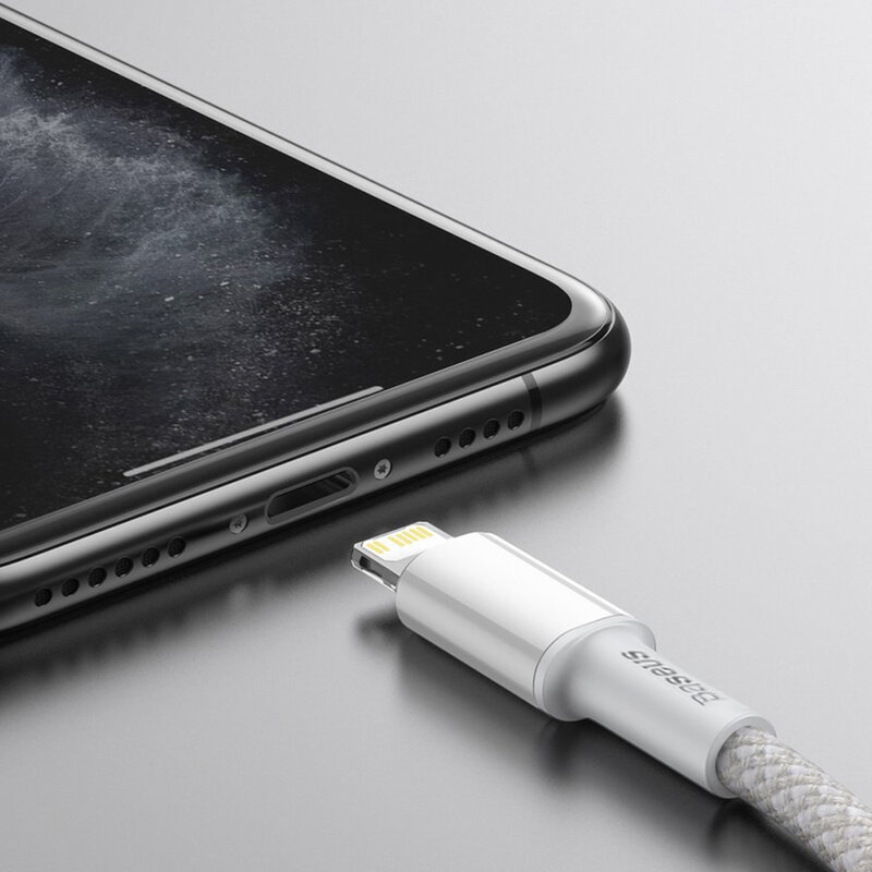 Cablu de date Baseus, Type-C la Lightning, PD 20W, 2m, alb, CATLGD-A02