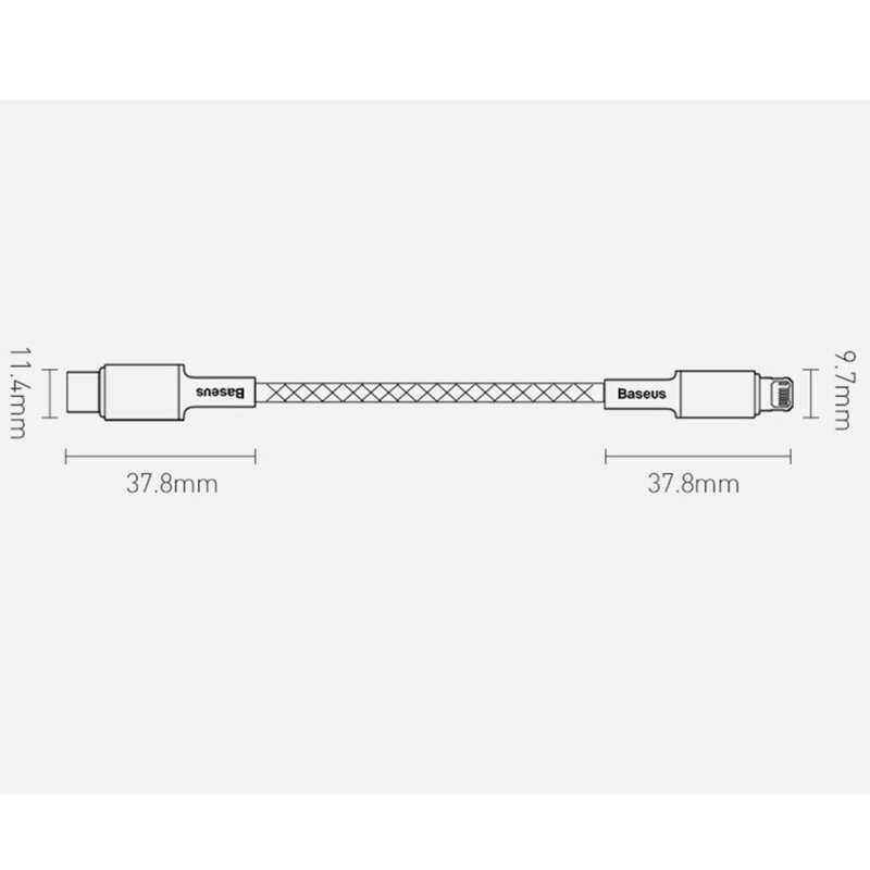 Cablu de date Baseus, Type-C la Lightning, PD 20W, 2m, alb, CATLGD-A02