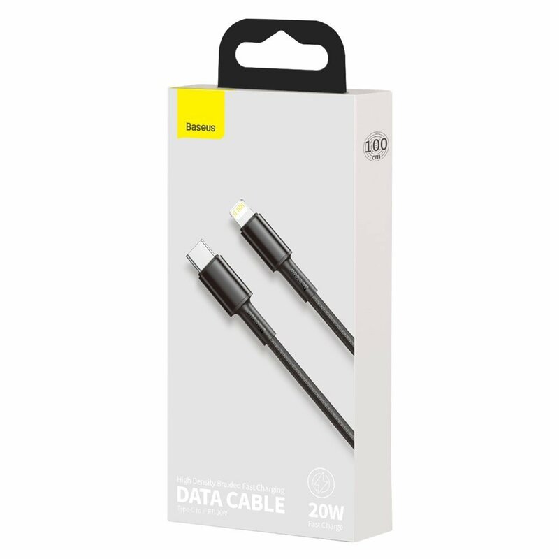 Cablu de date Baseus, Type-C la Lightning, PD 20W, 1m, negru, CATLGD-01