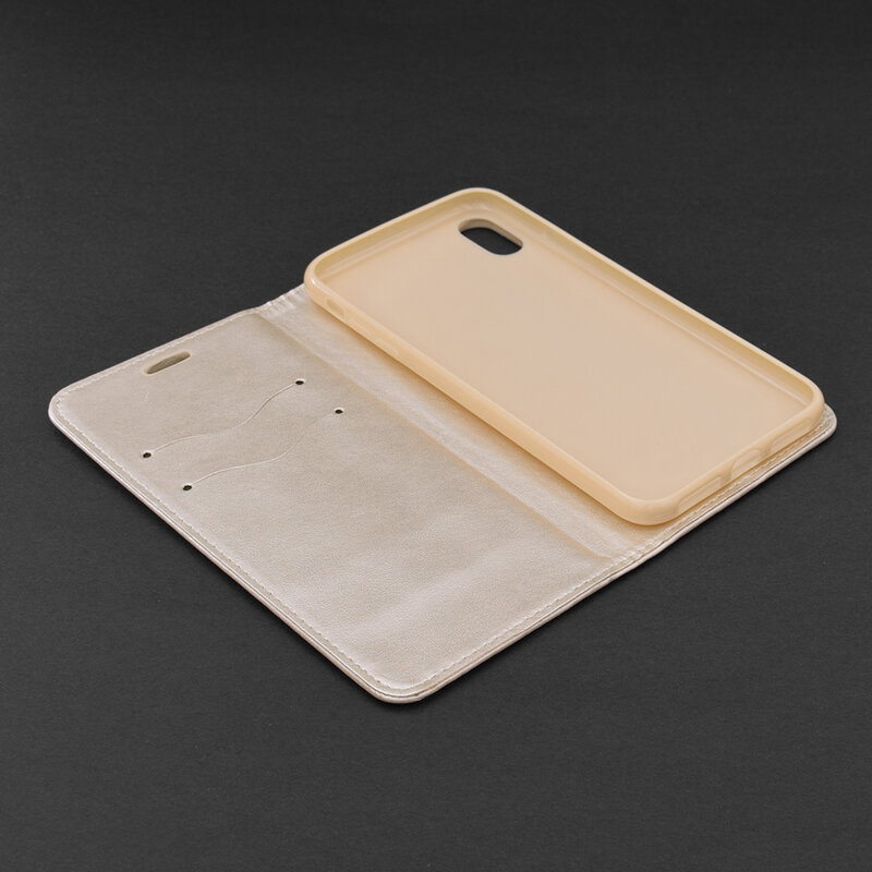 Husa Magnet Book iPhone XS Max Flip Auriu