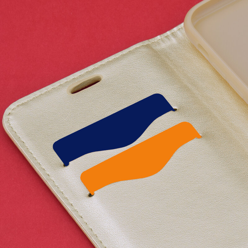 Husa Magnet Book iPhone XS Max Flip Auriu