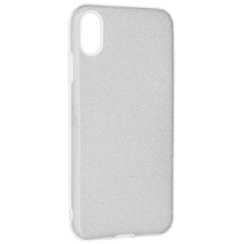 Husa iPhone X, iPhone 10 Color TPU Sclipici - Argintiu