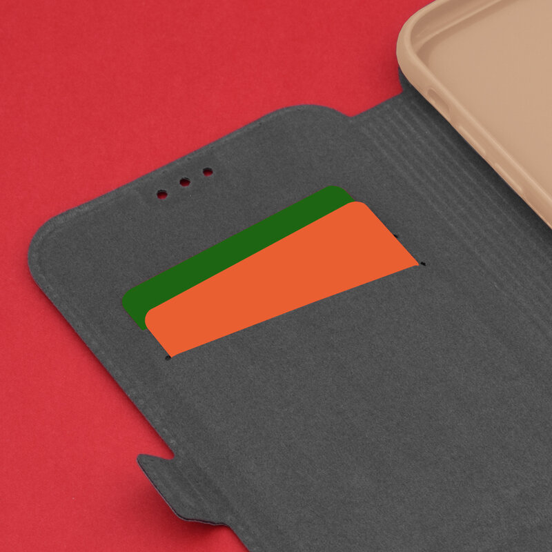 Husa Pocket Book iPhone XS Max Flip Auriu