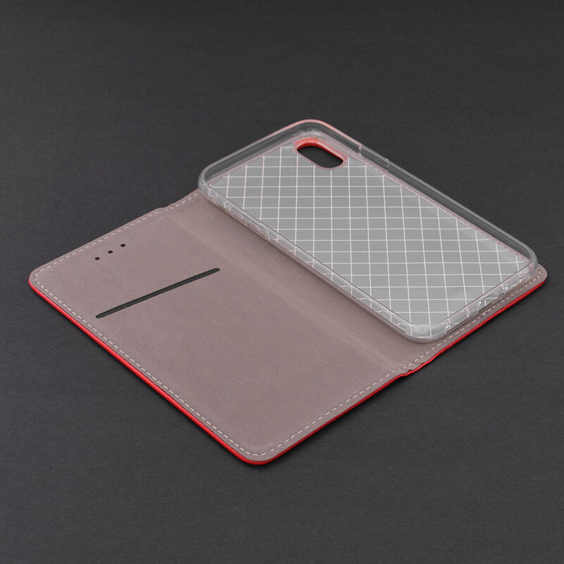 Husa Smart Book iPhone XS Flip Rosu