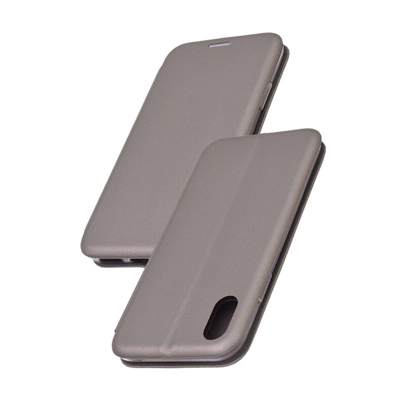 Husa iPhone X, iPhone 10 Flip Magnet Book Type - Argintiu