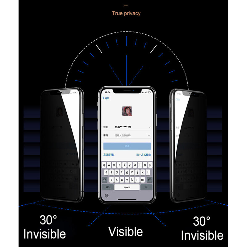 Folie Sticla Xiaomi Redmi Note 7 Lito Privacy Cu Rama - Negru