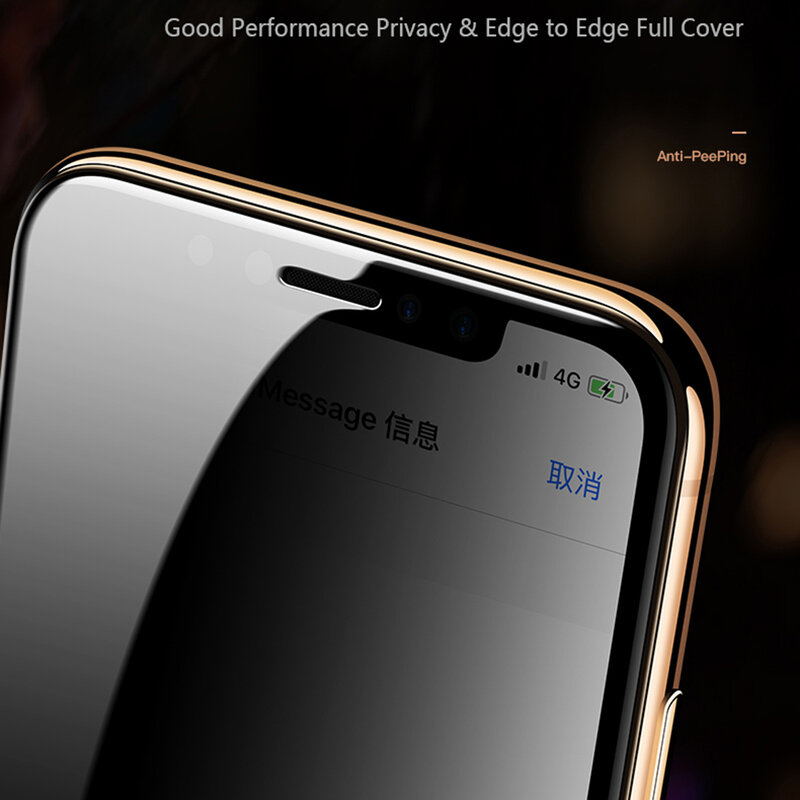 Folie Sticla Samsung Galaxy A10 Lito Privacy Cu Rama - Negru