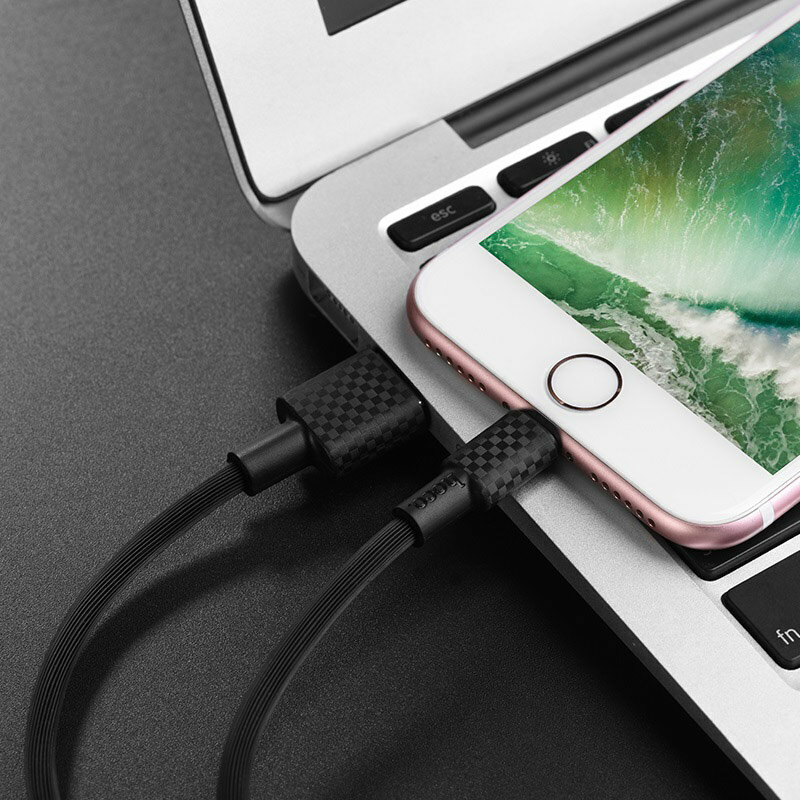 Cablu de date Hoco X29, USB la Lightning, incarcare rapida, 2A, 1m, negru